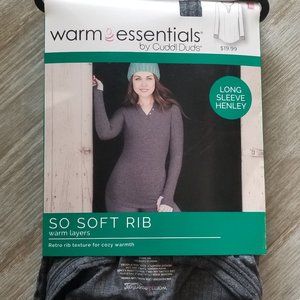 Cuddl Duds So Soft Rib Henley Heather Grey